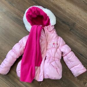 Baby girl winter coat (12mo) with scarf
